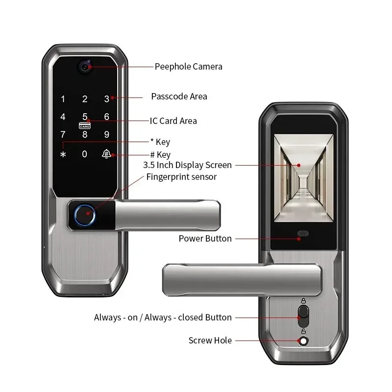 Smart Door Lock Wifi - Cerradura Inteligente WiFi Tuya con Cámara
