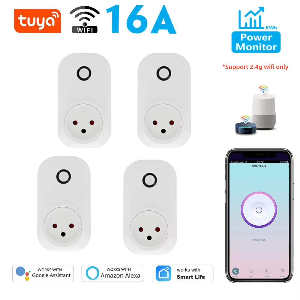 Smart Light Switch Wifi - Enchufe inteligente Tuya, enchufe israelí, Monitor